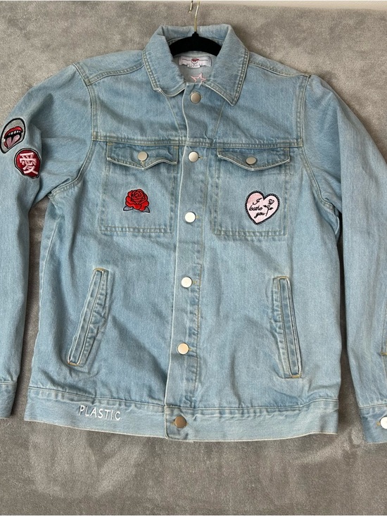 Ink Tee Other - Ink Tee Jean Jacket Custom Embroidered Patchwork Color Blue Denim Women’s Size 4